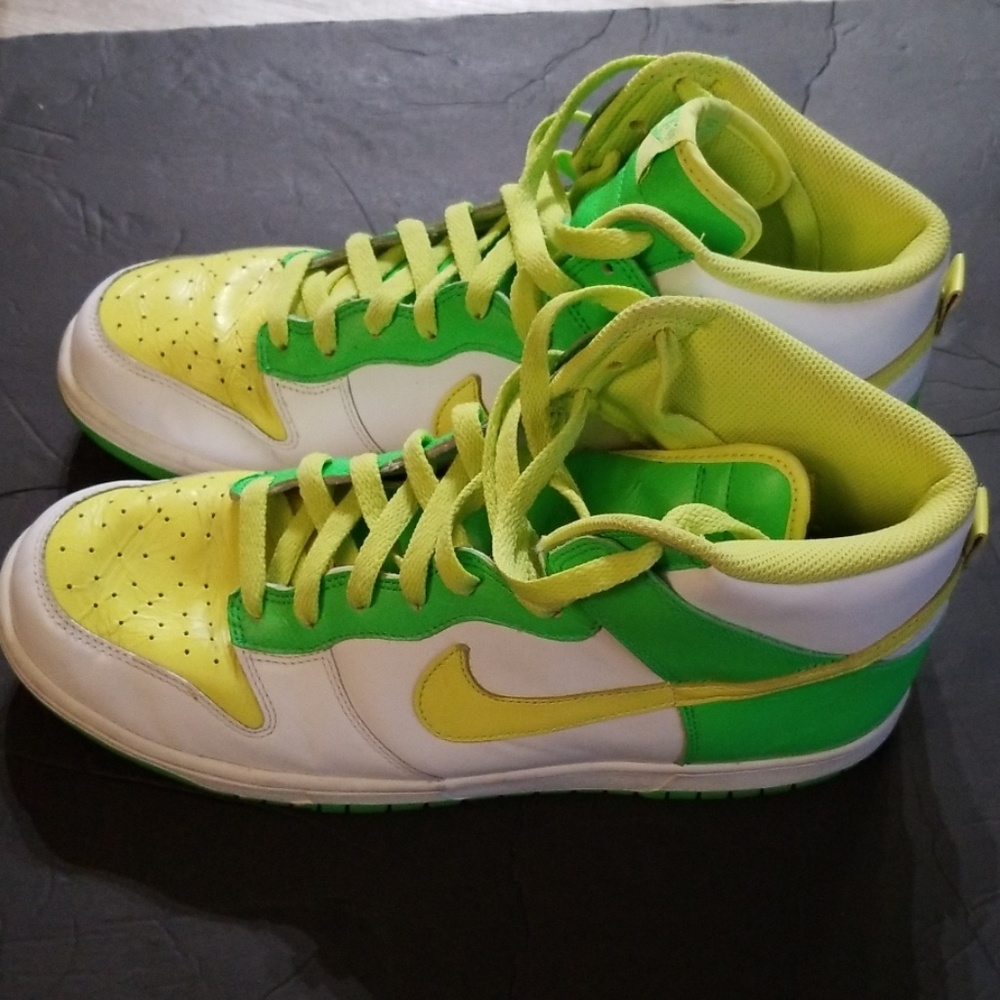 Neon Green & Yellow Nike Dunk High size 11.5